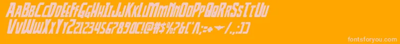 Thunderhawkital Font – Pink Fonts on Orange Background