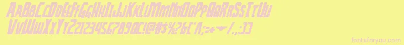 Thunderhawkital Font – Pink Fonts on Yellow Background
