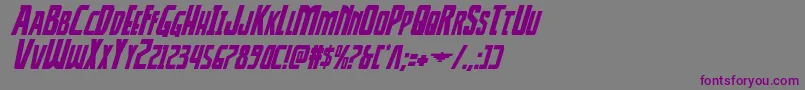 Шрифт Thunderhawkital – фиолетовые шрифты на сером фоне