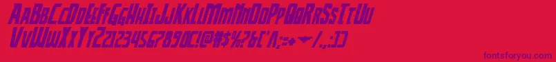 Police Thunderhawkital – polices violettes sur fond rouge