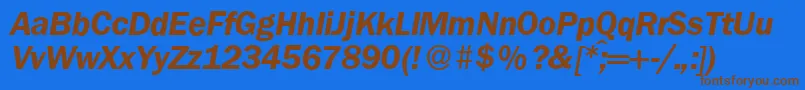 FranklingothicnewBolditalic Font – Brown Fonts on Blue Background