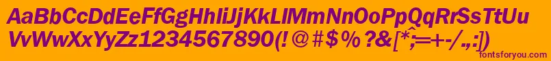 FranklingothicnewBolditalic Font – Purple Fonts on Orange Background