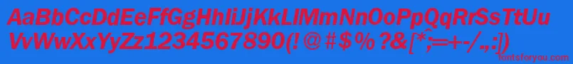 FranklingothicnewBolditalic Font – Red Fonts on Blue Background