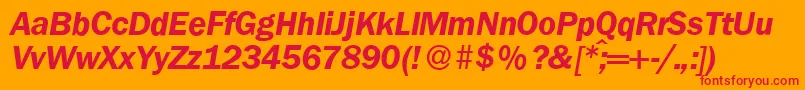 FranklingothicnewBolditalic Font – Red Fonts on Orange Background