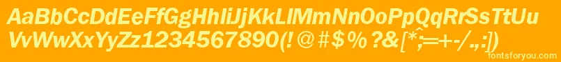 フォントFranklingothicnewBolditalic – オレンジの背景に黄色の文字