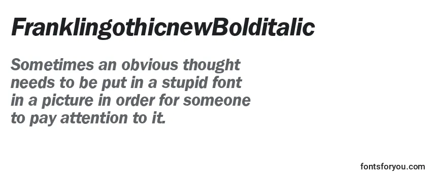Review of the FranklingothicnewBolditalic Font