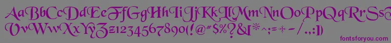 Black Chancery Font – Purple Fonts on Gray Background