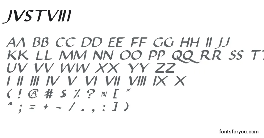 Schriftart Justv2i – Alphabet, Zahlen, spezielle Symbole