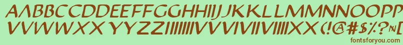 Justv2i Font – Brown Fonts on Green Background