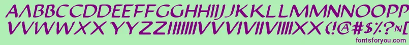 Justv2i Font – Purple Fonts on Green Background