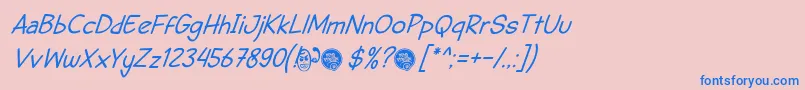 DhfSemangat2012ItalicDemo Font – Blue Fonts on Pink Background