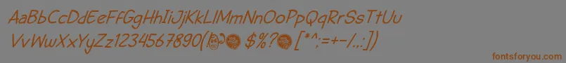 DhfSemangat2012ItalicDemo Font – Brown Fonts on Gray Background