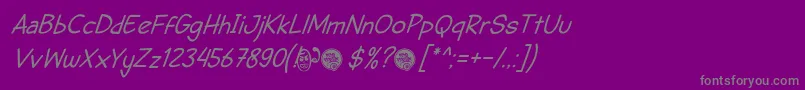 フォントDhfSemangat2012ItalicDemo – 紫の背景に灰色の文字