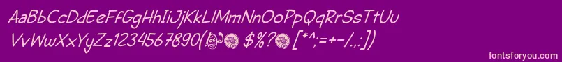 DhfSemangat2012ItalicDemo Font – Pink Fonts on Purple Background