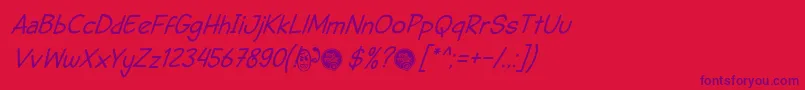 fuente DhfSemangat2012ItalicDemo – Fuentes Moradas Sobre Fondo Rojo