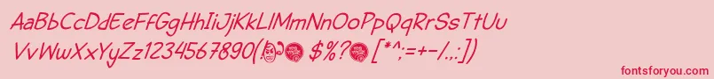 DhfSemangat2012ItalicDemo Font – Red Fonts on Pink Background