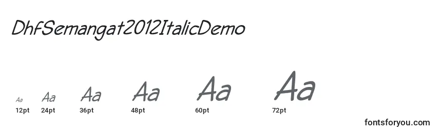 Размеры шрифта DhfSemangat2012ItalicDemo