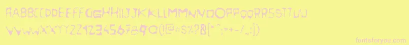 Nightcola Font – Pink Fonts on Yellow Background