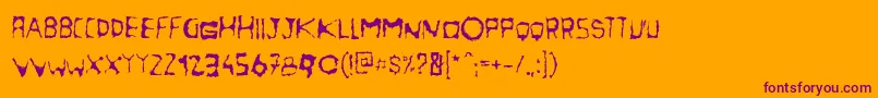 フォントNightcola – オレンジの背景に紫のフォント