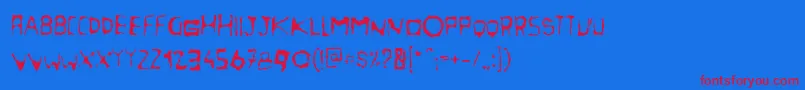 フォントNightcola – 赤い文字の青い背景
