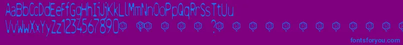 Helvetet Font – Blue Fonts on Purple Background