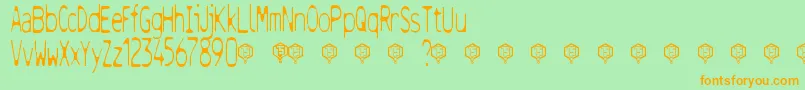 Helvetet Font – Orange Fonts on Green Background