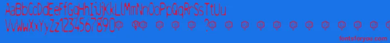 Helvetet Font – Red Fonts on Blue Background