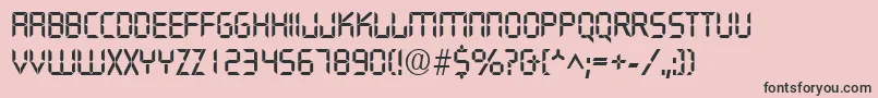 フォントQuartzRegular – ピンクの背景に黒い文字