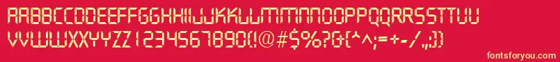 QuartzRegular Font – Yellow Fonts on Red Background