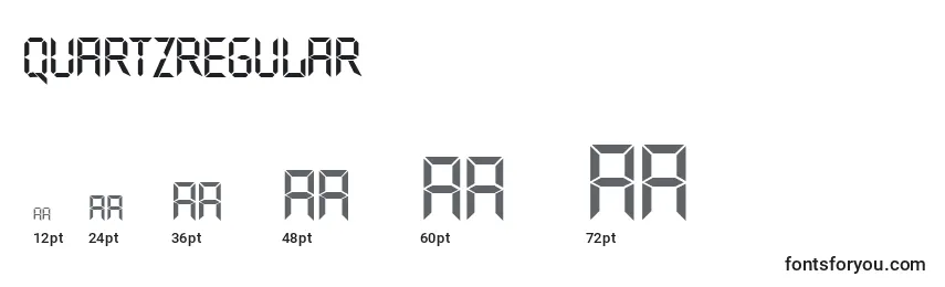 Размеры шрифта QuartzRegular (98664)