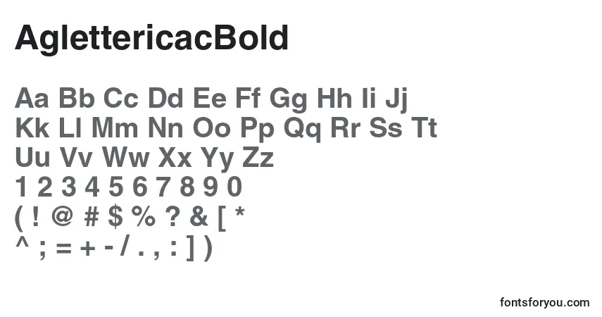 Czcionka AglettericacBold – alfabet, cyfry, specjalne znaki