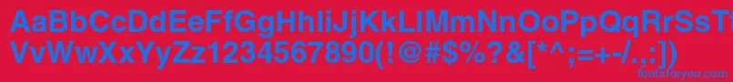 フォントAglettericacBold – 赤い背景に青い文字