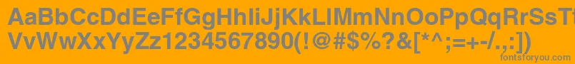AglettericacBold-fontti – harmaat kirjasimet oranssilla taustalla