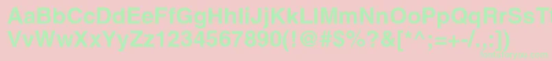 AglettericacBold-fontti – vihreät fontit vaaleanpunaisella taustalla