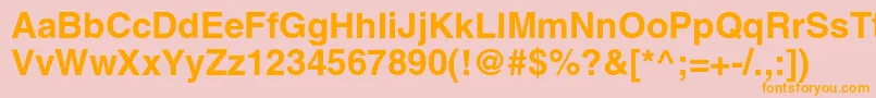 フォントAglettericacBold – オレンジの文字がピンクの背景にあります。