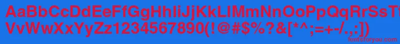 フォントAglettericacBold – 赤い文字の青い背景