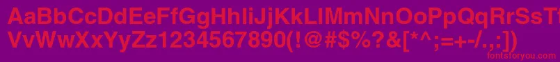 AglettericacBold-fontti – punaiset fontit violetilla taustalla