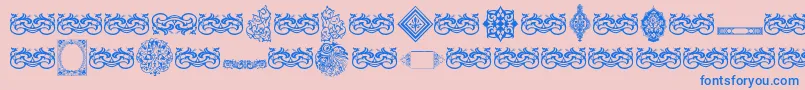 VintageDecorativeSigns7-Schriftart – Blaue Schriften auf rosa Hintergrund