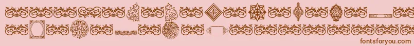 Fonte VintageDecorativeSigns7 – fontes marrons em um fundo rosa