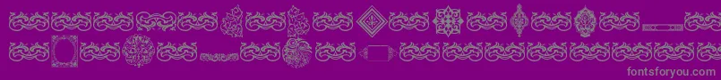 Шрифт VintageDecorativeSigns7 – серые шрифты на фиолетовом фоне