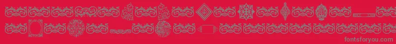 フォントVintageDecorativeSigns7 – 赤い背景に灰色の文字