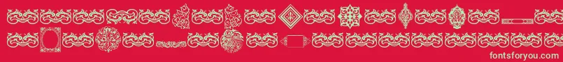 フォントVintageDecorativeSigns7 – 赤い背景に緑の文字