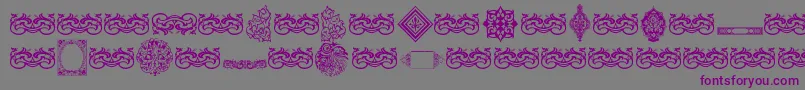 VintageDecorativeSigns7 Font – Purple Fonts on Gray Background