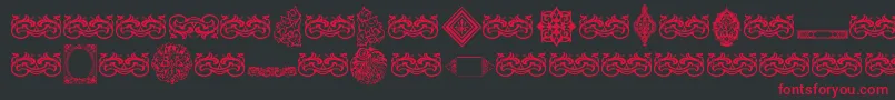 VintageDecorativeSigns7 Font – Red Fonts on Black Background