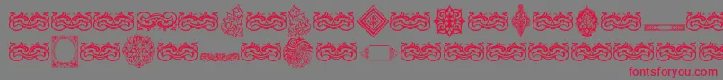 VintageDecorativeSigns7 Font – Red Fonts on Gray Background