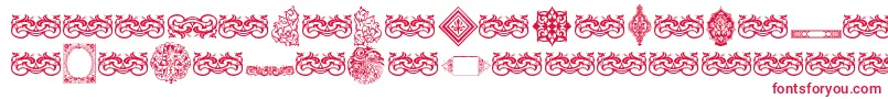 VintageDecorativeSigns7 Font – Red Fonts on White Background