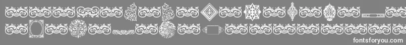 VintageDecorativeSigns7 Font – White Fonts on Gray Background