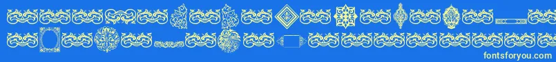 fuente VintageDecorativeSigns7 – Fuentes Amarillas Sobre Fondo Azul