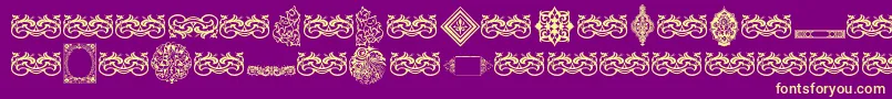 VintageDecorativeSigns7 Font – Yellow Fonts on Purple Background