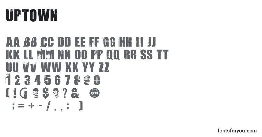 A fonte Uptown – alfabeto, números, caracteres especiais
